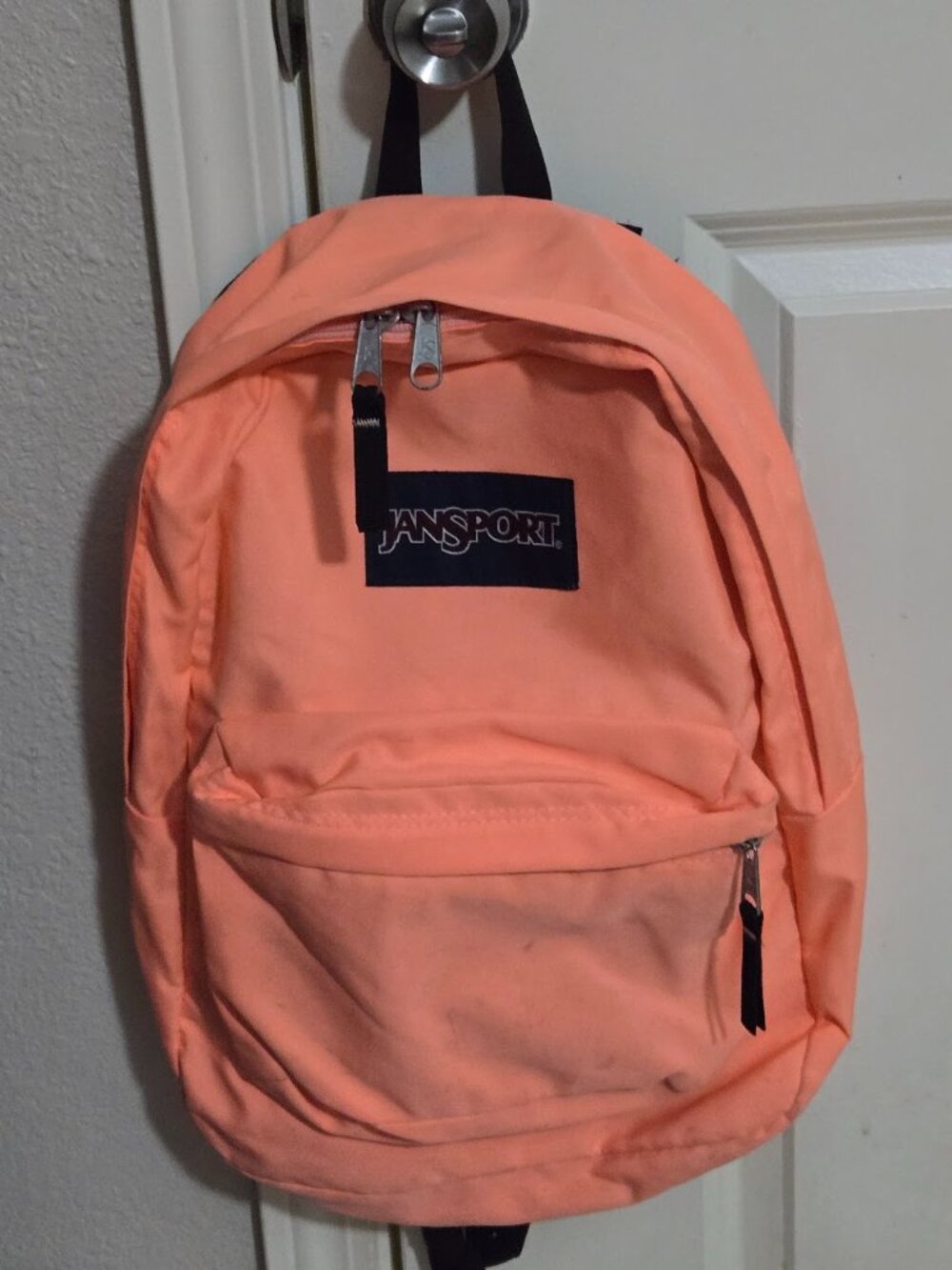 JanSport SuperBreak Peach Sherbet Orange Classic School Backpack Bookbag
